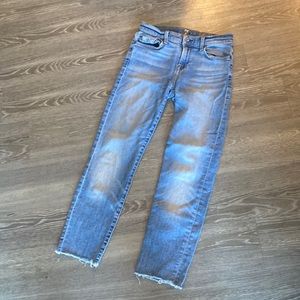 7 for all mankind straight leg low-mid rise jeans